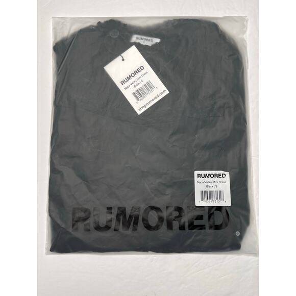 Rumored Napa Valley Mini Dress SMALL Black Lace Smocked Quiet Luxury Fairy NWT - Picture 11 of 11